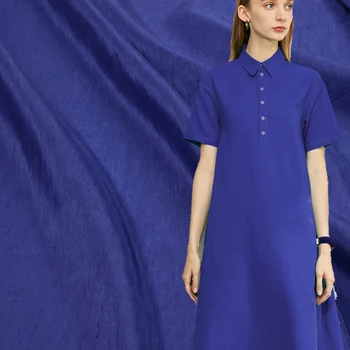 

Purple Sea Solid Color 65% Silk 35% Linen Silk Linen Fabric 26 Mm Linen Silk Fabric Special Price