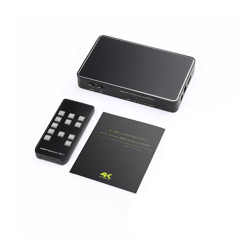 4K x 2K 6X1 HDMI переключатель с оптическим Spdif Toslink ARC стерео аудио для PS4/Xbox/Blu-Ray DVD/Roku tv