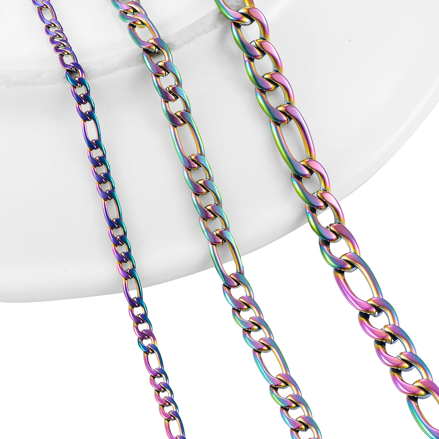 Stainless Steel Figaro Chain Jewelry Men and Women stainless steel necklace metal necklace sterling chain necklace