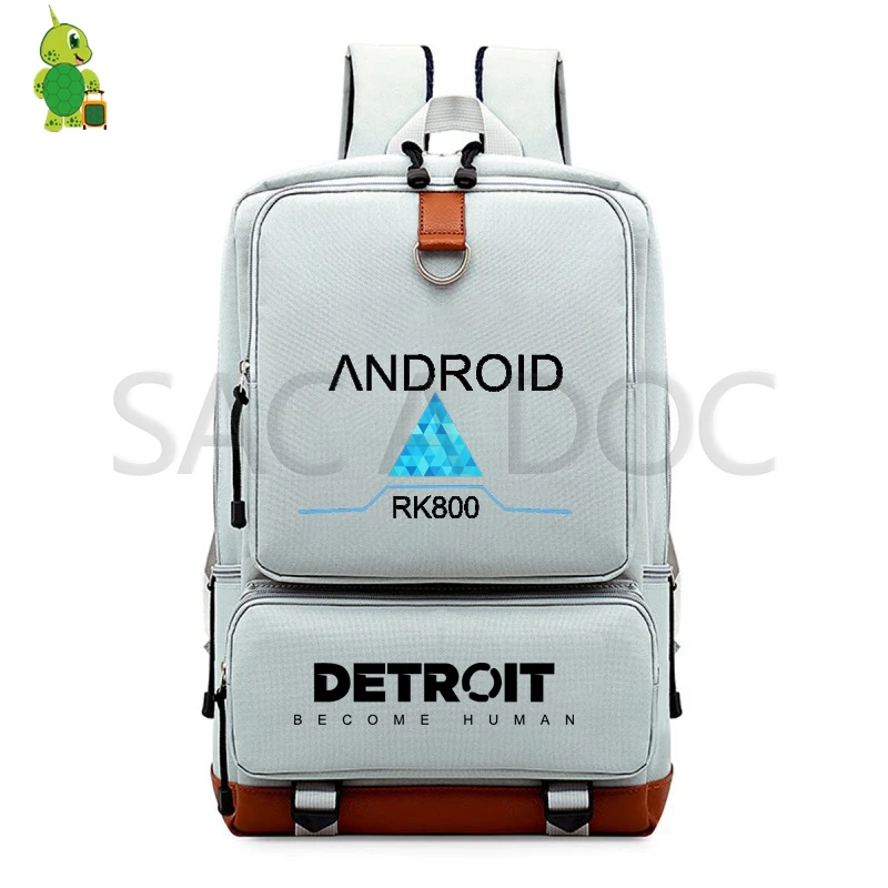 Detroit Become Human RK800 Backpack College Student School Bags for Teenage Girls Boys Laptop Backpack Cosplay Travel Rucksack - Цвет: 2