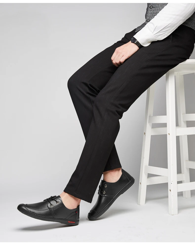 Vogue New Nice Men Casual Leather Shoes Breathable Holes Luxury Brand Fashion Flats Soft Bottom Non-slip Driving Shoes 38-55