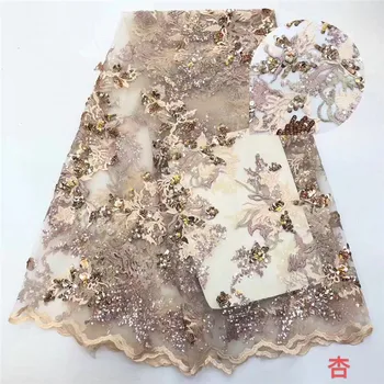 

Latest African Sequins Laces Fabric 2019 Hot Sale Nigerian Wedding Dresses High Quality French Net Mesh Lace For Party rf65-3142