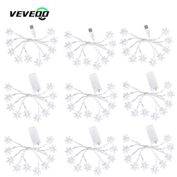 USBLED String Lights Fairy Lights Garland Snowflake Christmas Lights Christmas Tree Room Holiday Birthday Party Decoration