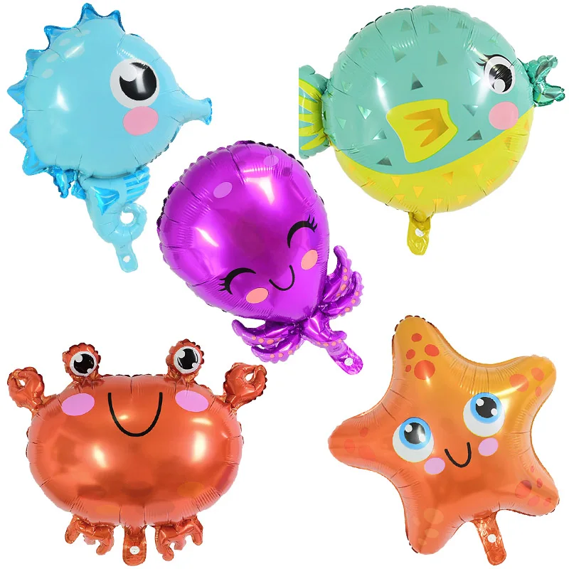 1pc Occean Animal Balloon Cartoon Star Fish Octopus Crab Hippocampus Foil Ballon Kids Children Birthday Party Decoration Globos | Дом и сад