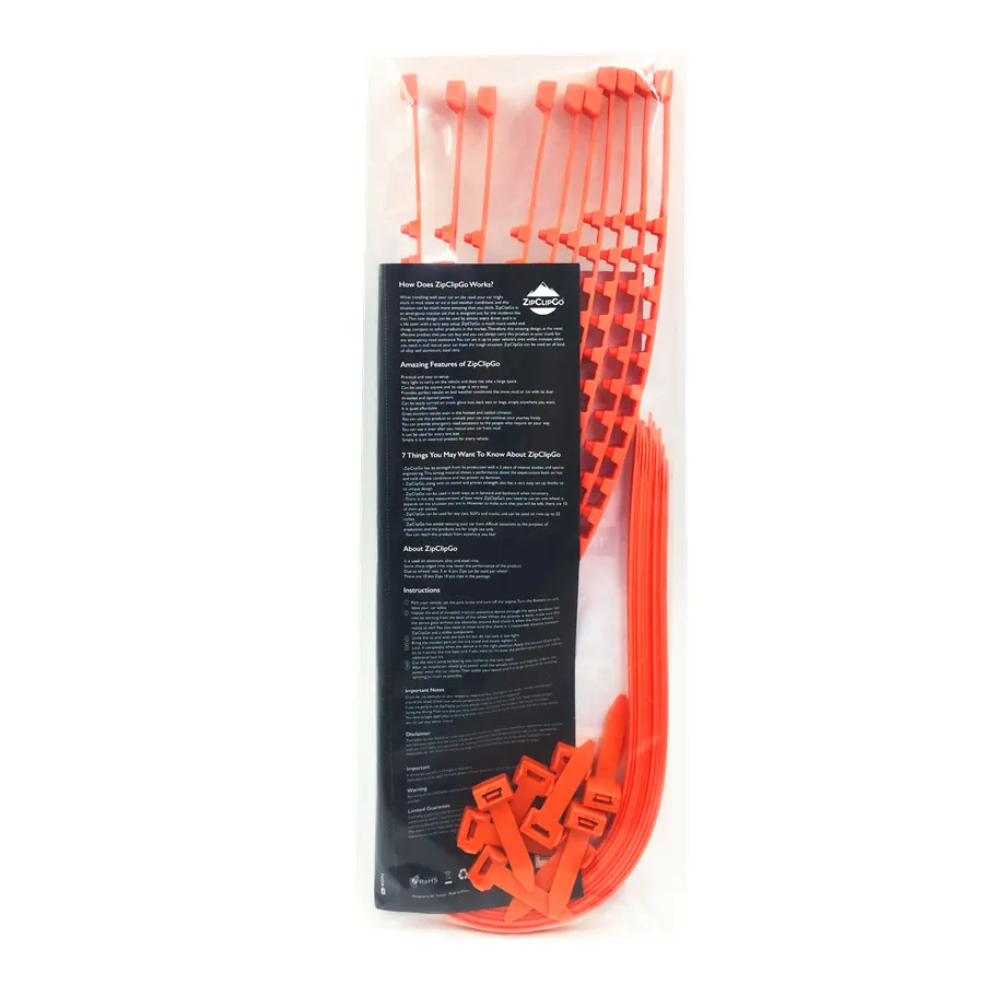 ZipClipGo Emergency Traction Aid Tire Snow Chains For Cars SUVs Trucks Anti Wheel Slip Chain Zip Clip Go