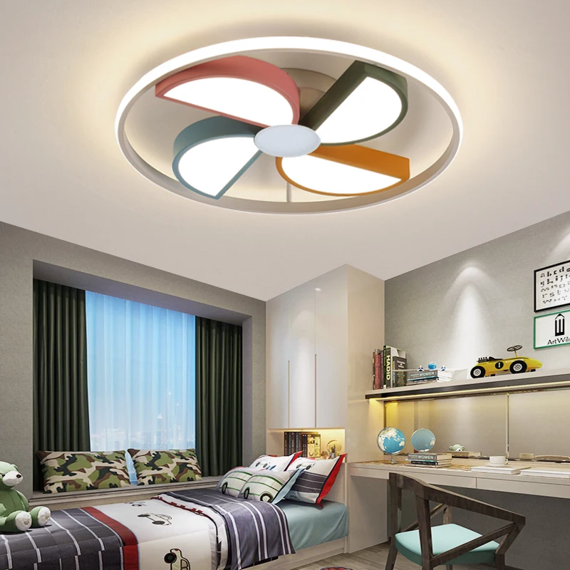 LICAN Modern led Ceiling Lights for Kids boys girls Bedroom cartoon colorful windwill surface mounted ceiling lamp for children