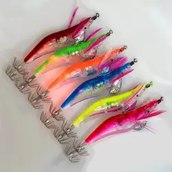 Fishing Lure Shrimp Tail Design Luminous Plastic Artificial Double Hook Lure for Fishing
