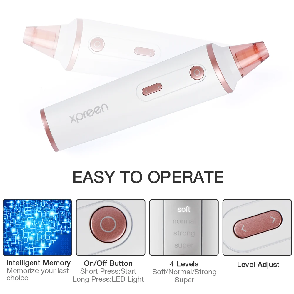 US $25.99 Vacuum Suction Blackhead Remover Facial Deep Pore Cleaner Nose Acne Pimple Removal Skin Care Tools Wireless Charge Base