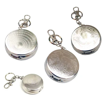 

Hot Mini Outdoors Round Cigarette Keychain Portable Ashtrays Alloy Pocket Smoke Ash Ashtray Keychain Fashion-35