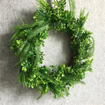 

Artificial Flowers Ferns Wreath Spring Wreath Outdoor for Front Door Q39B
