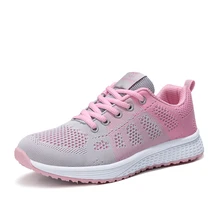 Женская Повседневная обувь; Модные дышащие прогулочные сетчатые кроссовки на плоской подошве; г.; спортивная обувь; Вулканизированная Tenis Feminin