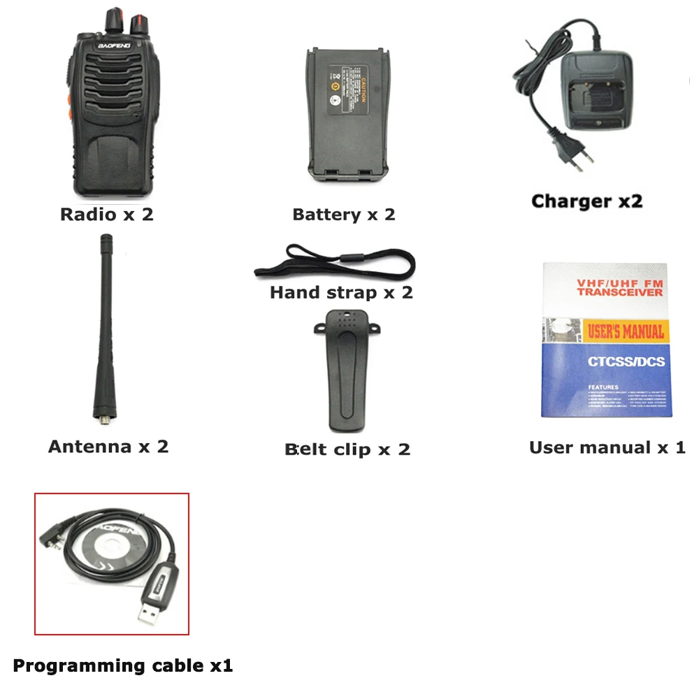 2 шт./лот Baofeng 5 Вт BF-888S Walkie Talkie UHF 400-470 МГц двухсторонний радиоприемник 16 канальный портативный радиопередатчик - Цвет: package 6