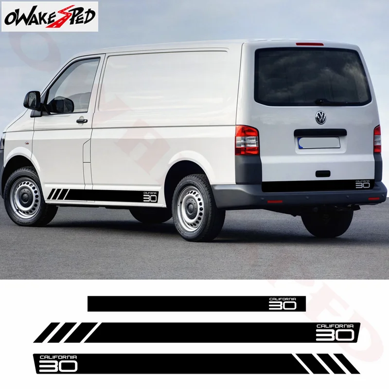 Pegatinas de falda de rayas laterales para coche accesorios gráficos 2 piezas BUS California 30 Edition, para Volkswagen Transporter T4 T5 T6|Pegatinas para coche| - AliExpress