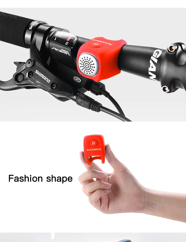 ROCKBROS 90 db Electric Bike Bicycle Horn Alarm Bells Safety MTB Cycling Handlebar Bell Silica Gel Ring Bicycle Accessories bike