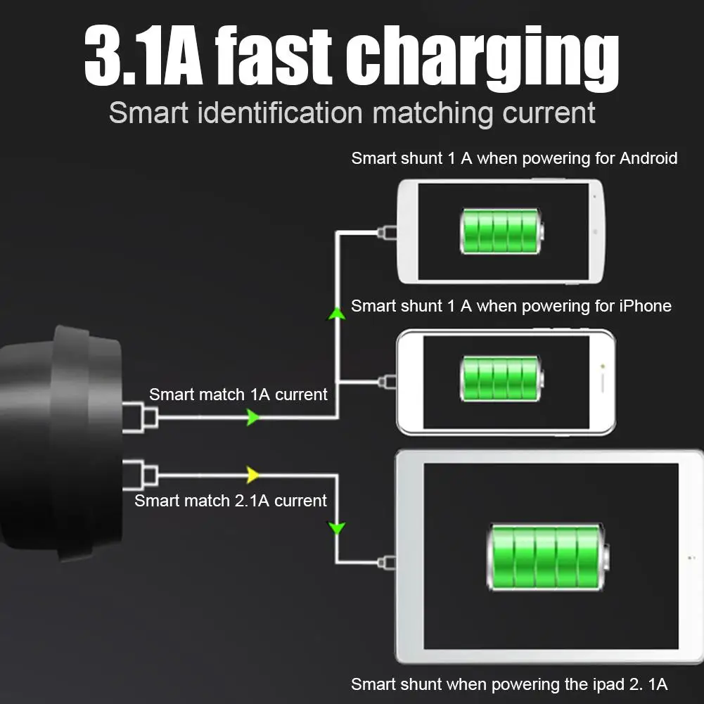 Автомобильное зарядное устройство с двойным usb-кабелем, многофункциональное зарядное устройство для автомобильного прикуривателя
