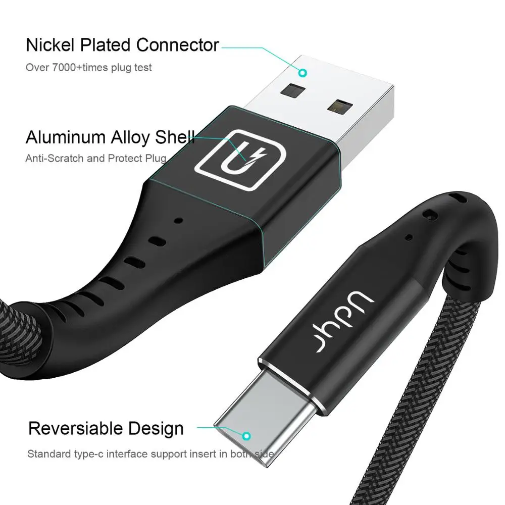 Udyr 3A USB C кабель для huawei P30 P20 Lite Xiaomi Mi 9 Quick Charge 3,0 usb type C зарядный кабель для samsung S8 S10 S9
