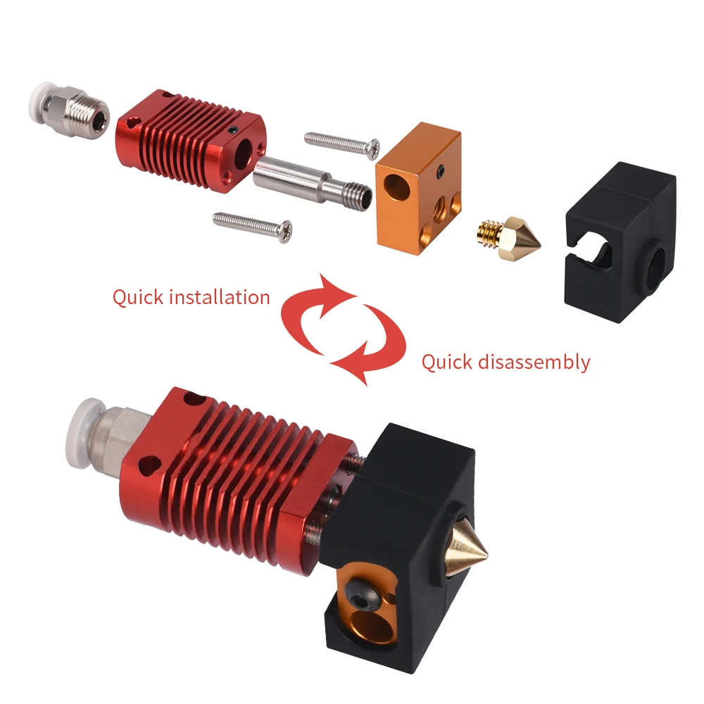 Комплект экструдера CR10 Hotend 1 75 мм 0 4 насадка MK8 экструдер J нагревательная головка