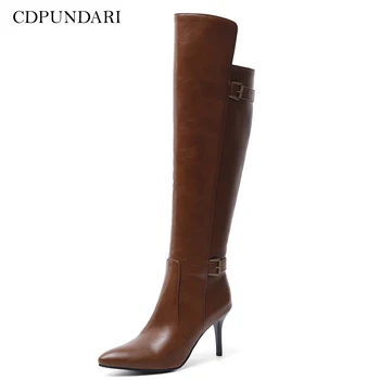 

CDPUNDARI 2020 Sexy Knee high boots women High heels boots winter shoes woman