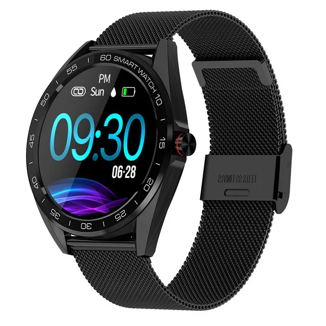 black steel Спортивные IP68 Водонепроницаемые часы с Bluetooth для женщин и мужчин, деловой смарт-браслет, напоминание о частоте пульса, Мониторинг Артериального Давления - Цвет: black steel