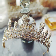 Золотые серебряные Свадебные короны стразы свадебные диадемы