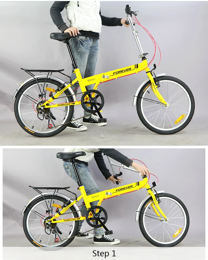 FOREVER складной велосипед стальная специальная рама Складной Цикл с V тормозом Легкий цикл мини складной велосипед в 7 скоростей 20 дюймов MTB