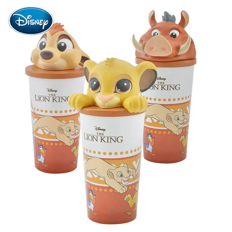 Disney Lion King Simba-gobelet à boisson dessin animé | Tasse en paille, tasse à boisson véritable film périphérique Cola porte-clés accessoires