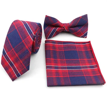 

Mens Cotton Designer Skinny Striped Tie Bowtie Pocket Square Set Necktie Butterfly Handkerchief Lots