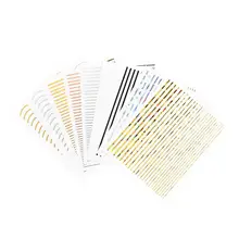 1 шт. Золотой Серебряный Цвет 3D наклейки для ногтей кривые полосы линии наклейки для ногтей s клей мигание полоскание ленты наклейки для ногтей s