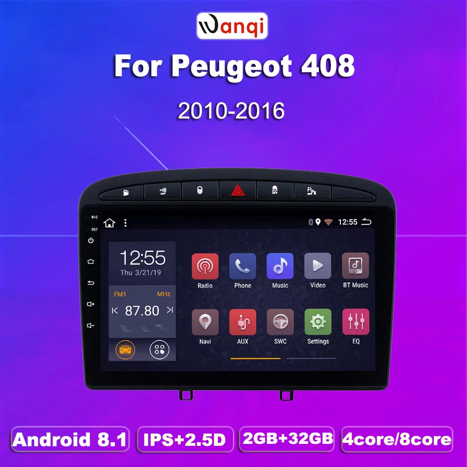 2G ram 32G rom 9 дюймов Android 8 1 автомобильный стерео для 2010 2016 PEUGEOT 308 408 gps