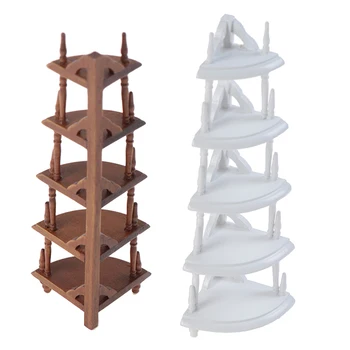 

1:12 Scale Kitchen Dining Cabinet Scene Wooden Triangle Shelf Mini Furniture Side Cabinet Miniature Display Shelf Accessories