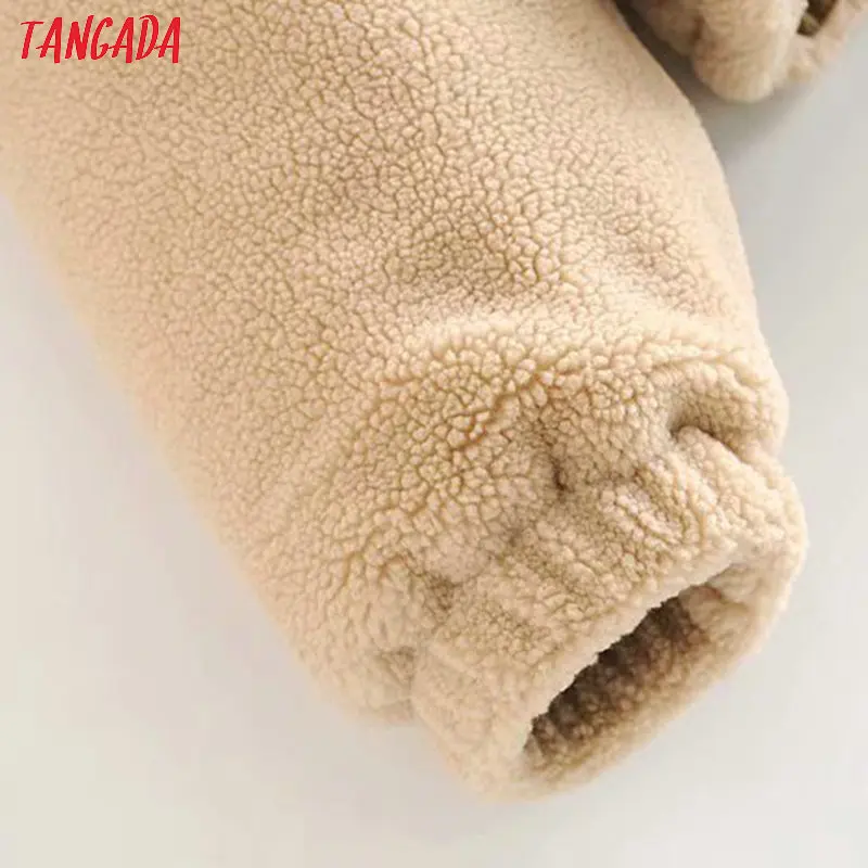 Tangada, Женское пальто большого размера, короткое, стильное, теплое, толстое, на молнии,, зимнее, теплое, плюшевое пальто, Женское пальто 6P56