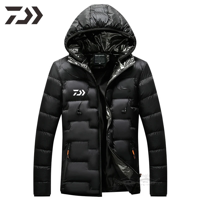 Roupas de Pesca dos Homens para Winte Retalhos com Capuz Esportes ao ar Daiwa Jaqueta Shitr Manter Quente Engrossar Zíper Livre Pesca Camisa 21 retalhos com capuz esportes ao ar livre pesca camisa