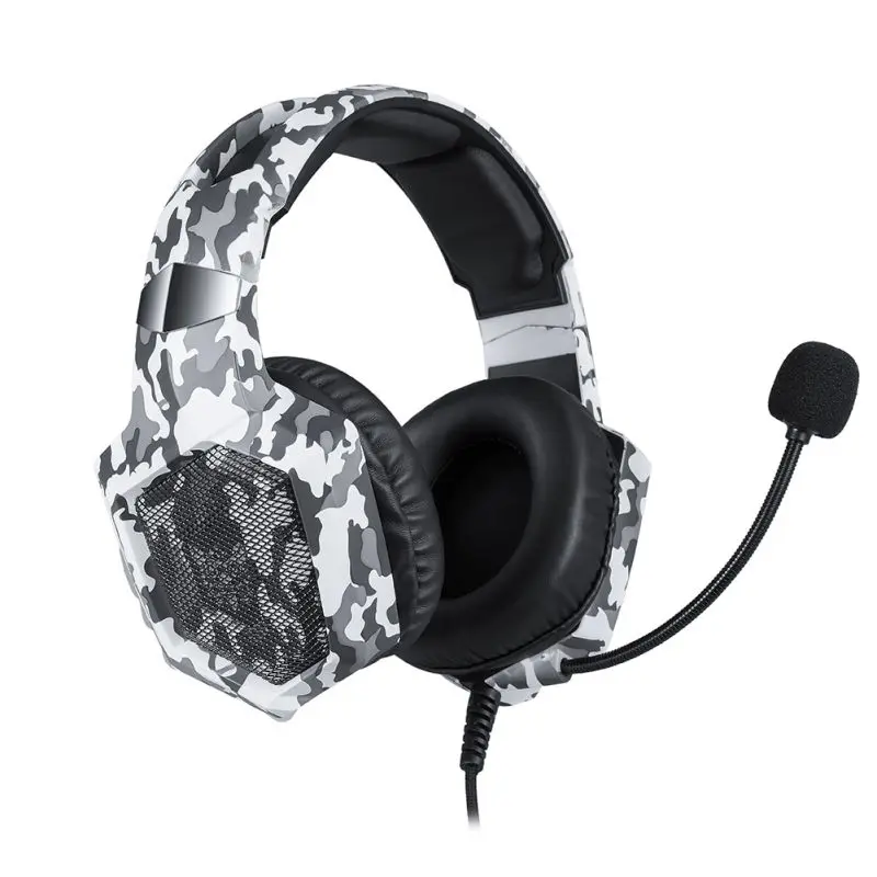 Camouflage white Игровая проволока 3,5 мм стерео с микрофоном компьютерные гарнитуры K8 камуфляжные пересекающие границы взрывозащищенные стильные наушники - Цвет: Camouflage white