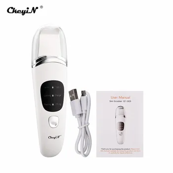 

CkeyiN LCD Display Ultrasonic Vibration Skin Scrubber Face Blackhead Removal Exfoliating Cleaner USB Rechargeable Peeling Lift