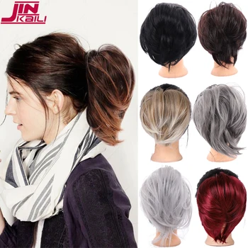 

JINKAILI Synthetic Tousled Messy Hair Bun Extensions Donut Chignon Elastic Scrunchies Wrap For Ponytail Extension For Women