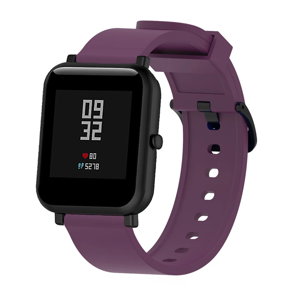 Силиконовый ремешок для Amazfit Bip браслет спортивные Смарт-часы силиконовый ремешок для Xiaomi Amazfit Bip ремень черные аксессуары