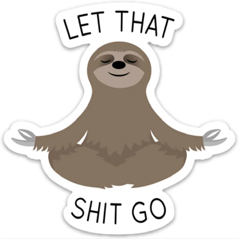 

Let That Shit Go Sticker Meditating Sloth Funny Waterproof Vinyl Car Sticker for Laptop Water Bottle Phone Car,10cm*10cm