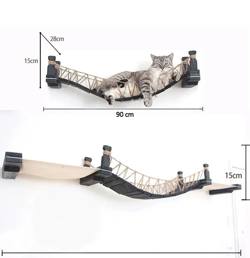 Roped Кошка мост кошка дерево башня дом стены скалолазание стены Когтеточка скребок котенок игрушка кровать дерево альпинист мебель для домашних животных