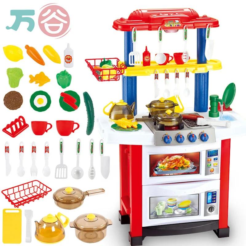 

Children Kitchen Toy Baby Model Large Size Doll House Kindergarten Cooking Play House Set