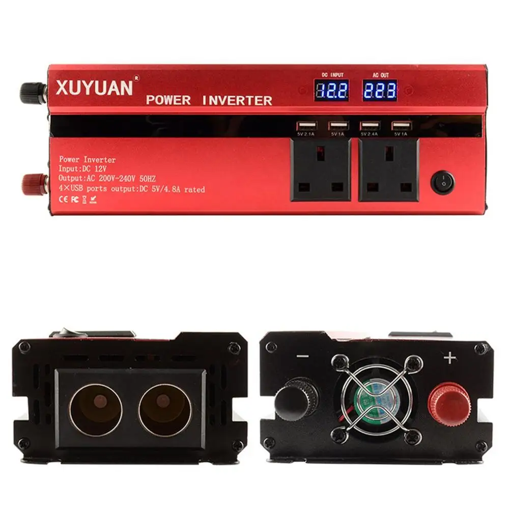 Spitzen 4000W LED diaplay Auto Power Inverter Konverter Ladegerät Adapter Modifizierte Sinus Welle mit 2 Cigarrette Licht Buchse Spitzen 4000W LED diaplay Auto Power Inverter Konverter Ladegerät Adapter Modifizierte Sinus Welle mit 2 Cigarrette Licht Buchse