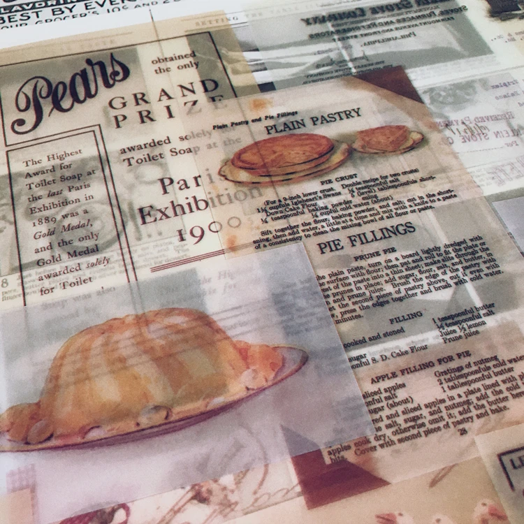 53шт \ Набор винтажная кухонная серия ретро этикетки для еды старая газета Diy Ablum дневник в стиле Скрапбукинг этикетка Kawaii наклейки канцелярские товары