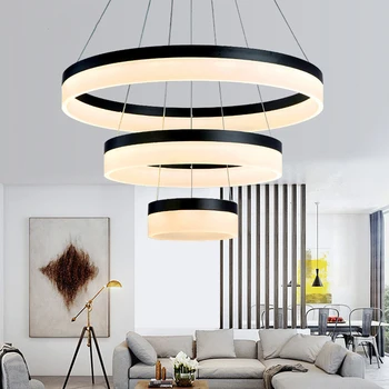

ZISIZ LED Living Dining Room Pendant Lights Suspension Luminaire Suspendu Led Ring Lighting Lamp Fixture De Techo Colgante