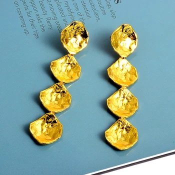 

New Arrive Statement Long Metal Drop Earrings Wholesale Fashion Trend Jewelry Accessories For Women