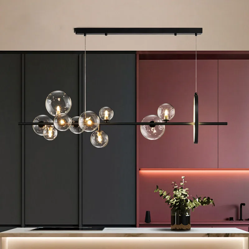 

Nordic Glass Lampshade Modern Led Pendant Lights For Living Room Home Decor Restaurant Bar Black Hanging Lamp Fixtures Luminaire