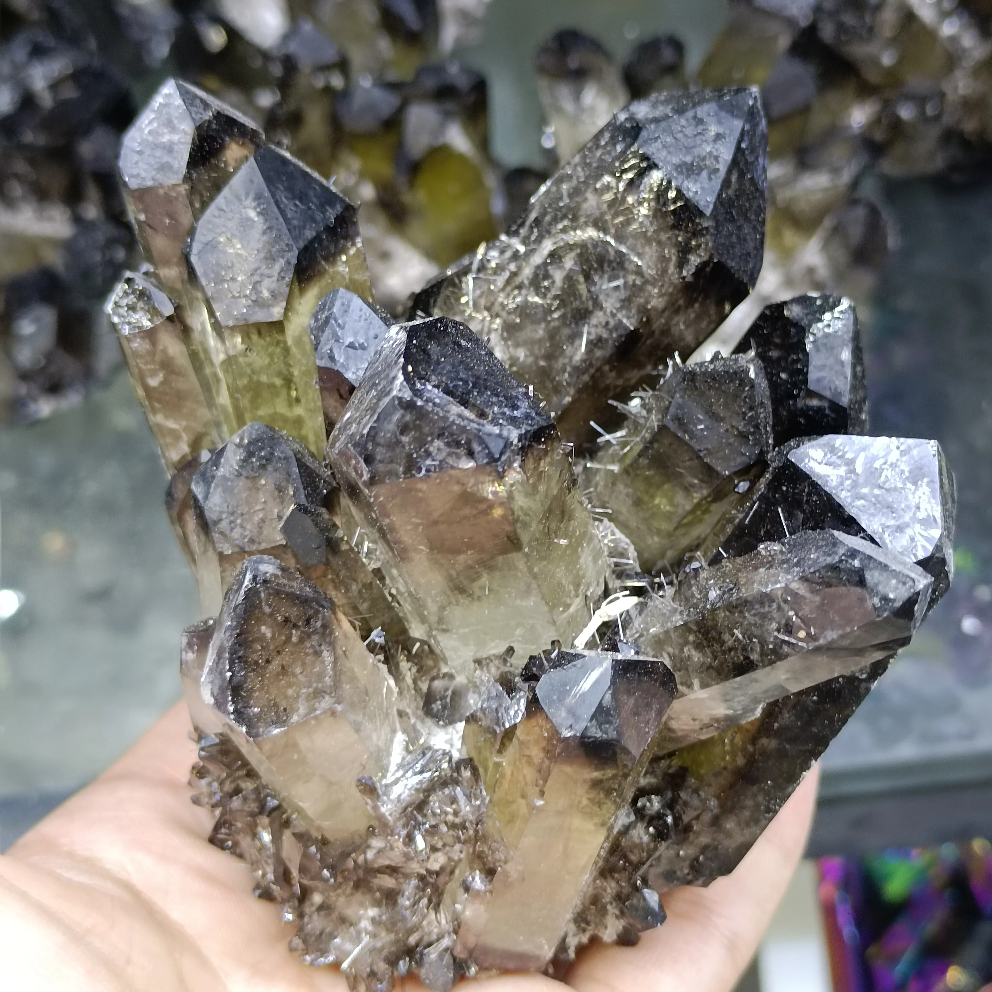 

1pc Natural Smoky Quartz Clusters Black Crystals Cluster Reiki Healing cluster Radiation protection home Decoration Crafts