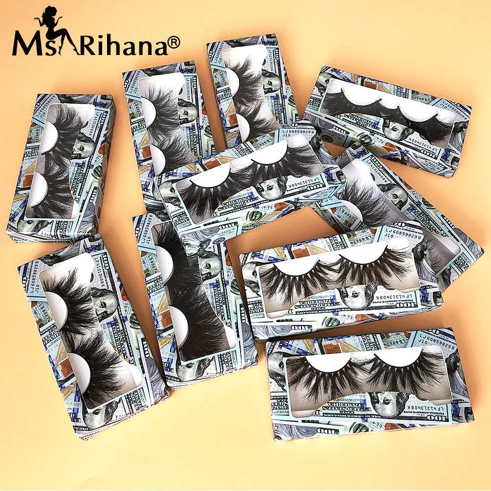 25MM Mink Lashes Fluffy Wholesale Bulk 5D False Eyelashes Box Package 8D Magnetic Money USD Dollar Eyelash Boxes Case | Красота и