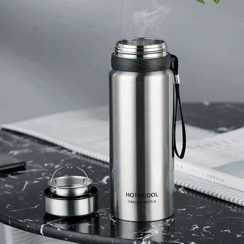 Tanie Oneisall 750 1200ML przenośna butelka termosowa o dużej pojemności ze stali nierdzewnej Outdoor Sports termos butelki na wodę z uchwytem