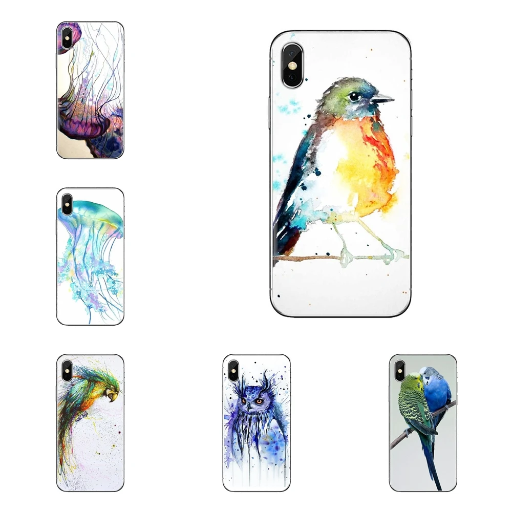 For LG G3 G4 Mini G5 G6 G7 Q6 Q7 Q8 Q9 V10 V20 V30 X Power 2 3 K10 K4 K8 2017 The bird watercolor painting Cell Phone Case Cover |
