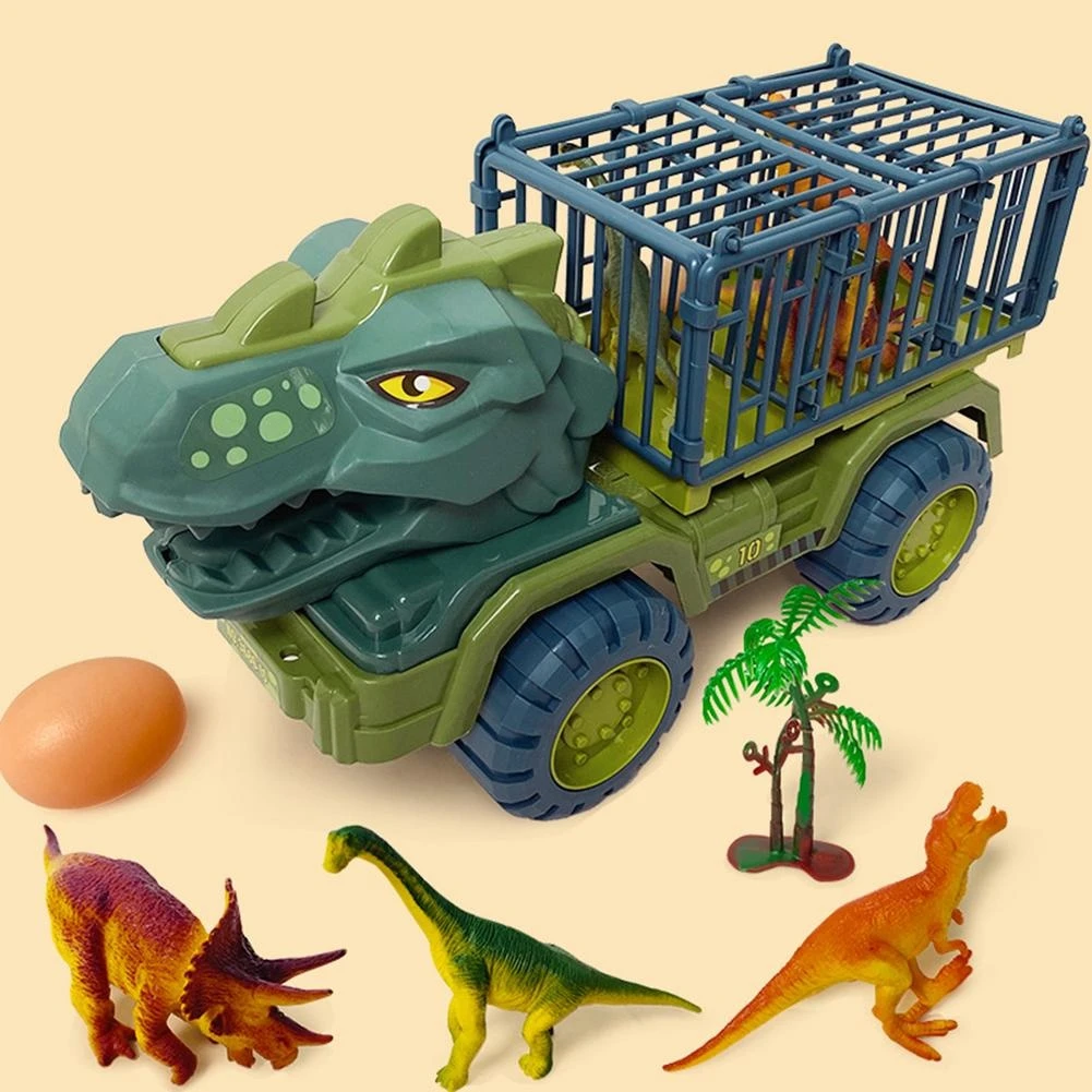 Juguetes de dinosaurio para niños, transporte en coche, camiones, juguetes,  coches, regalos|Juguete fundido a presión y vehículos de juguete| -  AliExpress