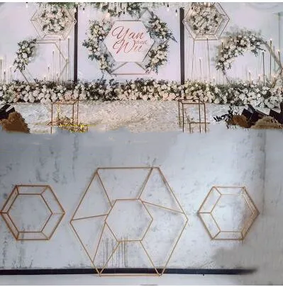 New geometric hexagon iron ornaments for wedding ceremony |